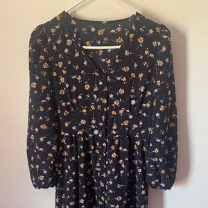Floral Black Dress